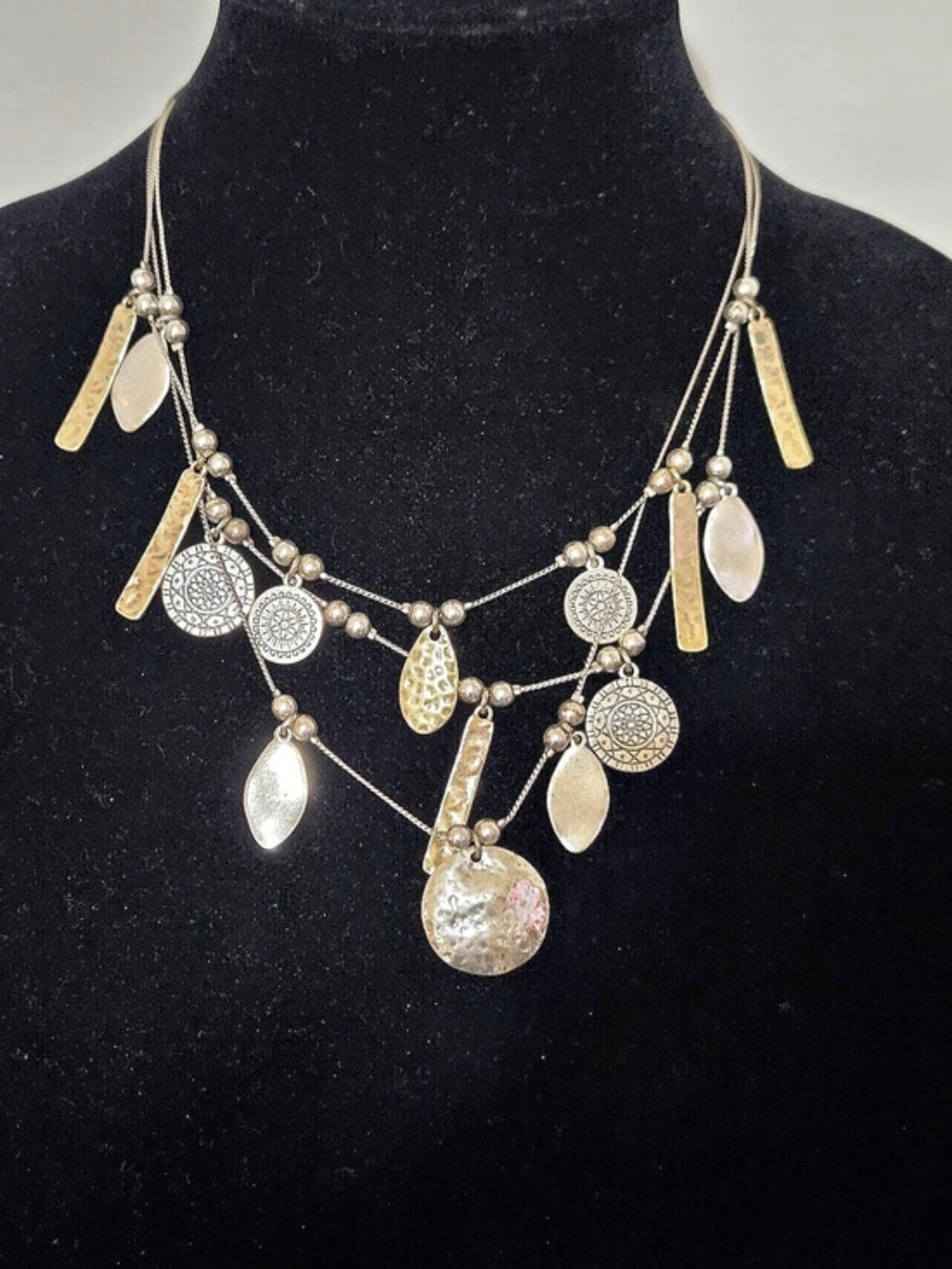 Mixed-Metal Layered Charm Necklace